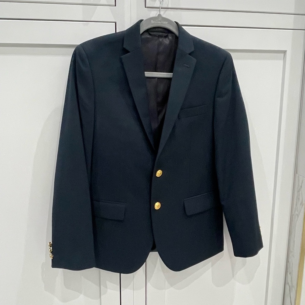 Lauren Ralph Lauren Blazer Boys Sz 16R Navy Sports Coat Jacket Youth Suit EUC